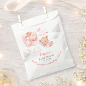 Sachets En Papier Baby shower fille ours en peluche (Coupé)
