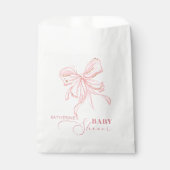 Sachets En Papier Baby shower fille rose et or Bow Chic (Devant)