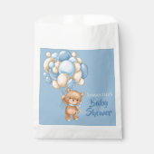 Sachets En Papier Baby shower Fille Teddy -Bleu (Devant)