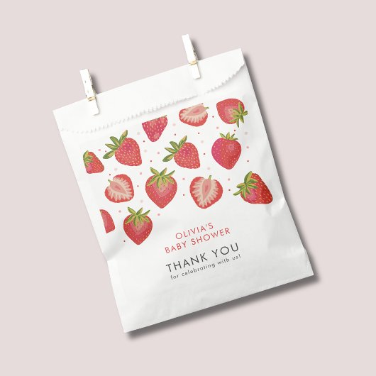Sachets En Papier Baby Shower Filles Fraise