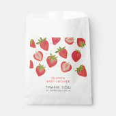 Sachets En Papier Baby Shower Filles Fraise (Devant)