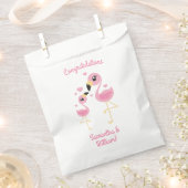 Sachets En Papier Baby shower Flamant rose rose (Coupé)