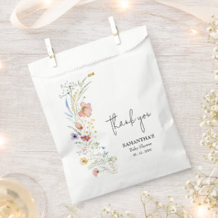 Sachets En Papier Baby shower fleur sauvage