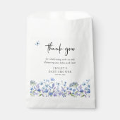 Sachets En Papier Baby shower Fleur sauvage bleu aquarelle (Devant)