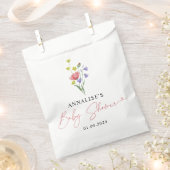 Sachets En Papier Baby shower Fleur sauvage d'aquarelle mignonne Sim (Coupé)