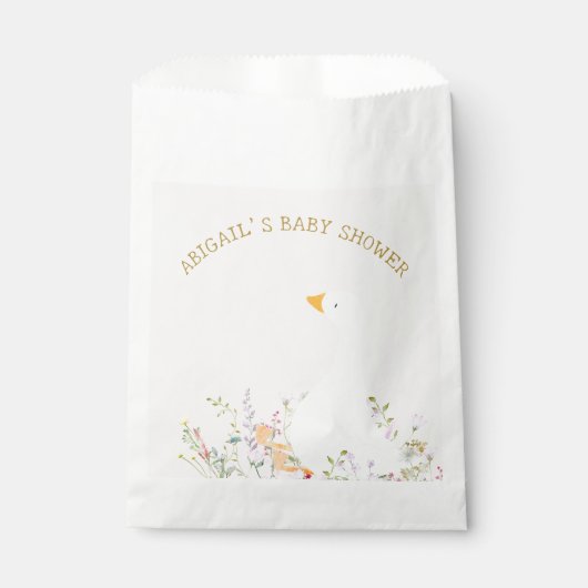 Sachets En Papier Baby shower Fleur sauvage de canard d'oie d'aquare (Devant)