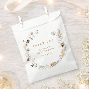 Sachets En Papier Baby shower Fleur sauvage de Mama à Bee