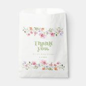 Sachets En Papier baby shower fleur sauvage merci (Devant)