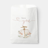 Sachets En Papier Baby shower Floral Citrouille d'automne (Devant)