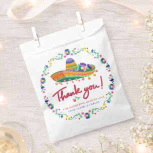 Sachets En Papier Baby shower floral coloré Sombrero Fiesta