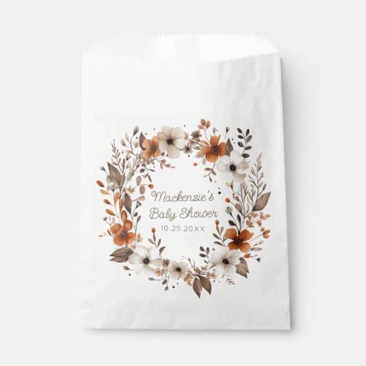 Sachets En Papier Baby shower Floral de Chocal (Devant)