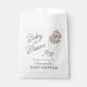 Sachets En Papier Baby shower Floral Fleur Rose (Devant)