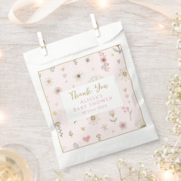 Sachets En Papier Baby shower Floral fleur sauvage
