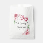 Sachets En Papier Baby shower Floral Pink Bow (Devant)