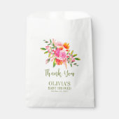 Sachets En Papier Baby shower Floral rose moderne personnalisé (Devant)