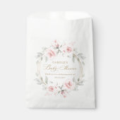 Sachets En Papier Baby shower Floral rose or vert rose (Devant)