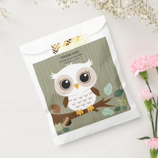 Sachets En Papier Baby shower forestier de la Chouette rustique (Scellé)