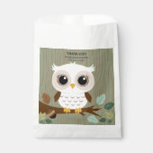 Sachets En Papier Baby shower forestier de la Chouette rustique (Devant)