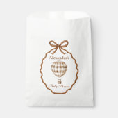 Sachets En Papier Baby shower forestier En vichy neutre (Devant)