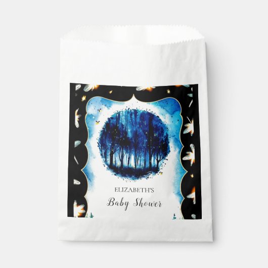Sachets En Papier Baby shower forestier simple enchâssé (Devant)