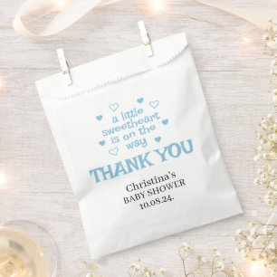 Sachets En Papier Baby shower garçon bleu mou