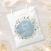 Sachets En Papier Baby shower garçon Dusty Blue Fleur sauvage (Coupé)