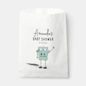 Sachets En Papier Baby Shower garçon robot (Devant)