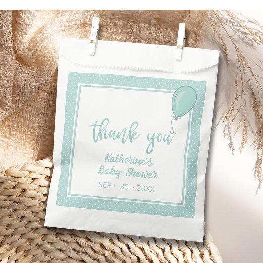 Sachets En Papier Baby shower Genre Neutre Monnaie Vert BOHO