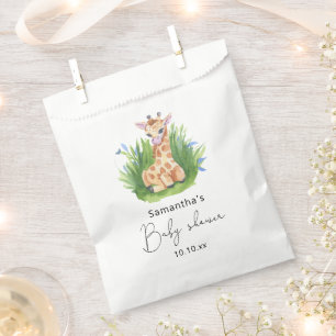Sachets En Papier Baby shower girafe Safari