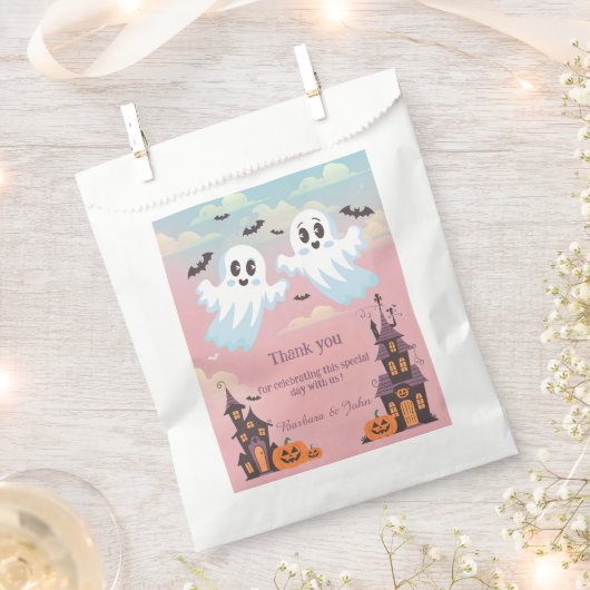 Sachets En Papier Baby shower Halloween de Twin Boo (Coupé)