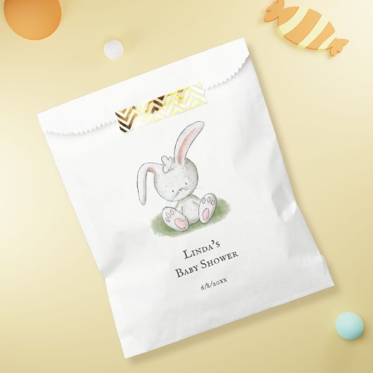 Sachets En Papier Baby shower lapin doux