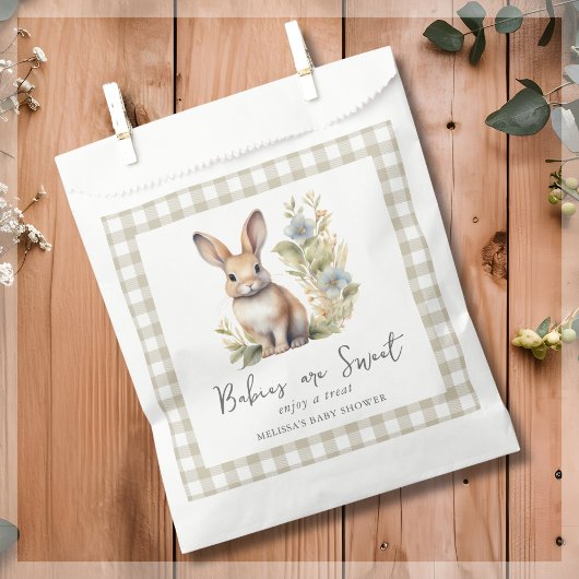 Sachets En Papier Baby shower lapin mignon
