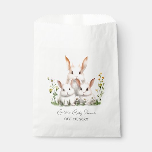 Sachets En Papier Baby shower lapin neutre pour les femmes (Devant)