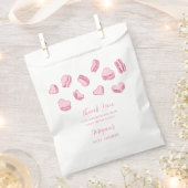 Sachets En Papier Baby shower Macarons de Coeur Rose (Coupé)