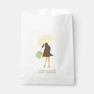 Sachets En Papier Baby shower maman parapluie jaune