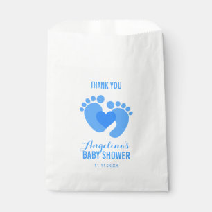 Sachets En Papier Baby shower mignon de GARÇON de coeur de PIEDS de