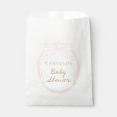 Sachets En Papier Baby shower minimal pour fille Rose Bow (Devant)