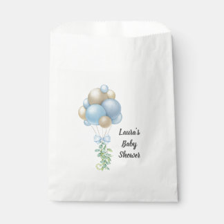 Sachets En Papier Baby shower minimaliste Bleu Bleu Garçon