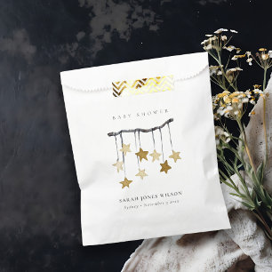 Sachets En Papier Baby shower mobile simple neutre étoile jaune