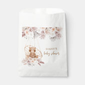 Sachets En Papier Baby shower moderne Boho Teddy Bear Pampas (Devant)