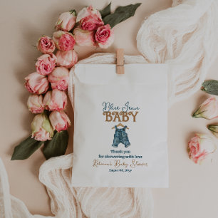 Sachets En Papier Baby shower moderne Denim Boy Blue Jean