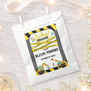 Sachets En Papier Baby shower moderne en construction