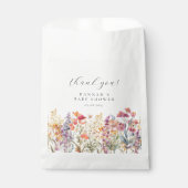 Sachets En Papier Baby shower moderne et Fleur sauvage (Devant)