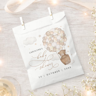 Sachets En Papier Baby shower moderne Teddy Bear Hot Air Balloon