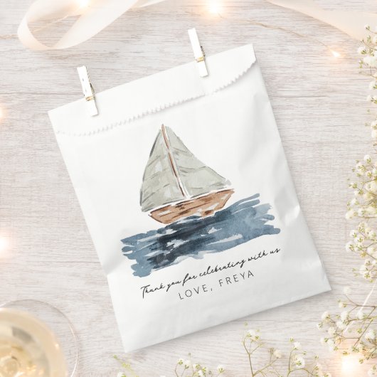 Sachets En Papier Baby shower nautique Merci nautique (Coupé)