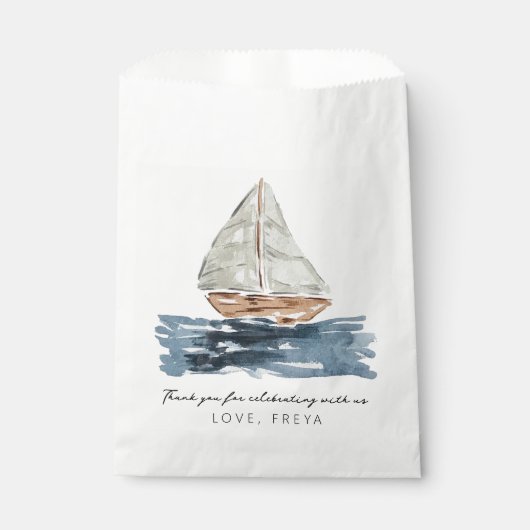 Sachets En Papier Baby shower nautique Merci nautique (Devant)