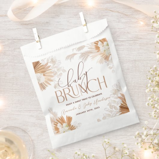 Sachets En Papier Baby shower Neutral Pampas Baby Brunch (Coupé)