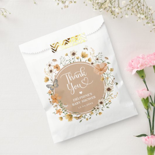 Sachets En Papier Baby shower neutre Rustique Fleur sauvage Automne (Scellé)