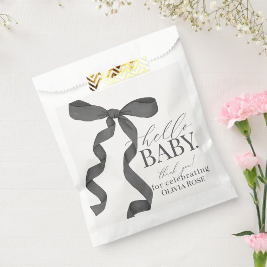 Sachets En Papier Baby shower noir Coquette Bow Girl Dessert (Scellé)