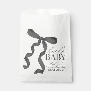 Sachets En Papier Baby shower noir Coquette Bow Girl Dessert